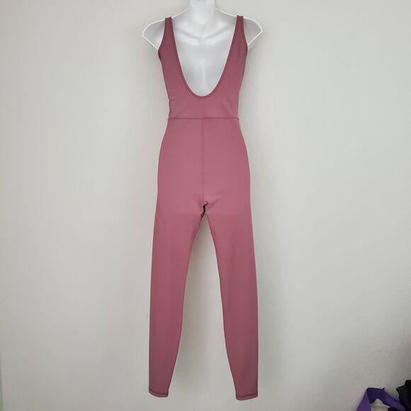 Old Navy Women's Jumpsuit Small Tall Pink Cloud Soft Unitard Active Athletic - Picture 6 of 8